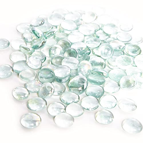 Logbuch-Verlag transparente Glasnuggets Set durchsichtige Glassteine flach rund ca. 2 cm Streudeko Tischdeko Dekosteine von Logbuch-Verlag
