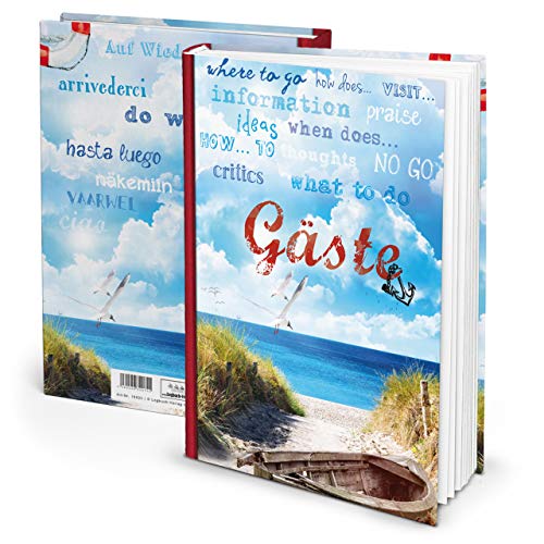 Logbuch-Verlag Großes Gästebuch Ferienwohnung maritim A4 rot weiß blau Gäste Ostsee Nordsee Urlaub Meer Pension Hotel Ferienhaus von Logbuch-Verlag