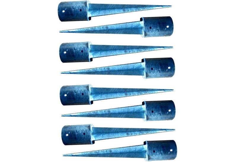 Loggyland Einschlag-Bodenhülse Einschlagbodenhülse für Rundholz, für Holzpfosten, zum Einschlagen, (8-St., 2er/4er/6er/8er/10-Set), feuerverzinkt, für Rundhölzer von Loggyland