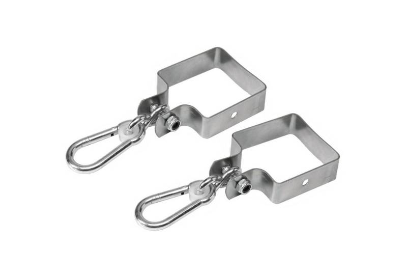 Loggyland Schaukelhaken Schaukelschelle verzinkt rundum für vierkant Pfosten  9x9 cm 2er Set, (Spar-Set, 2-St., 2 Schaukelmanschetten), für Kopfbalken 90x90mm von Loggyland