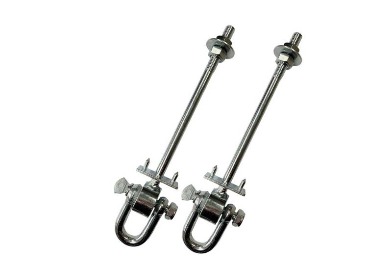 Loggyland Schaukelhaken Sicherheitsschaukelhaken verzinkt Bolzen 220mm 2er Set, (Spar-Set, 2-St., 2 Schaukelbolzen mit Bügel 22 cm), für Kopfbalken 180mm bis 200mm von Loggyland