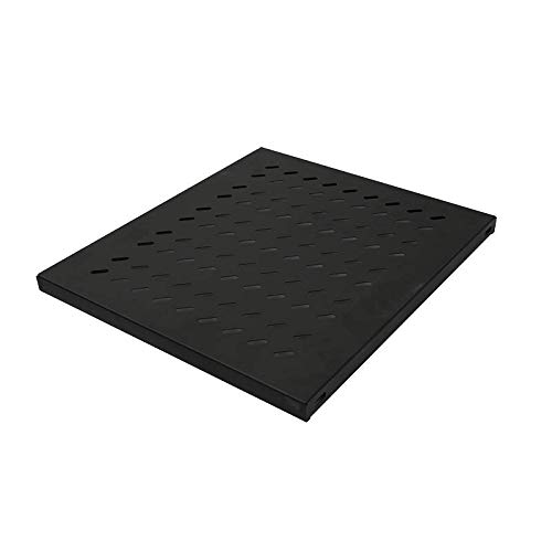 LogiLink SF1F45B - 19" Fachboden (1 HE) für Stand-, Serverschränke mit 600mmTiefe, max. 50kg Tragkraft, Schwarz von Logilink