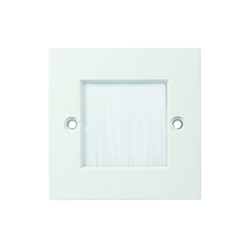 LogiLink Professional CA1070W Wandabdeckung für Kabelausgang oder Eingang, 86x86 mm mit Schutzbürste, Weiss/opulenter Garten, 86x86 von LogiLink Professional