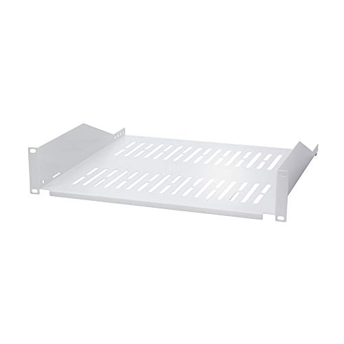 LogiLink SF2C45G - 19" Einschubfach (2 HE) für Stand-, Serverschränke mit Mind. 550mm Tiefe, max. 25kg Tragkraft, Grau von Logilink