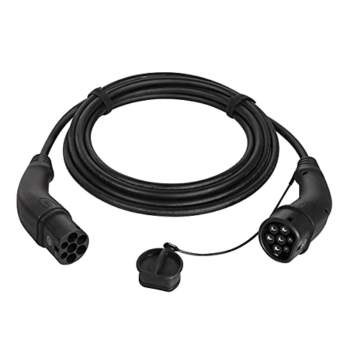 Harting EVC0105 - E-Auto-Ladekabel Typ 2, 3-phasig, 20 A, 11 kW, 5 m/ZERTIFIZIERTES KABEL, Schwarz von Logilink