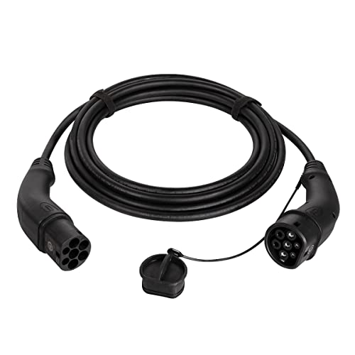 Harting EVC0109 - E-Auto-Ladekabel Typ 2, 1-phasig, 32 A, 7,4 kW, 5 m/ZERTIFIZIERTES KABEL, Schwarz von Logilink