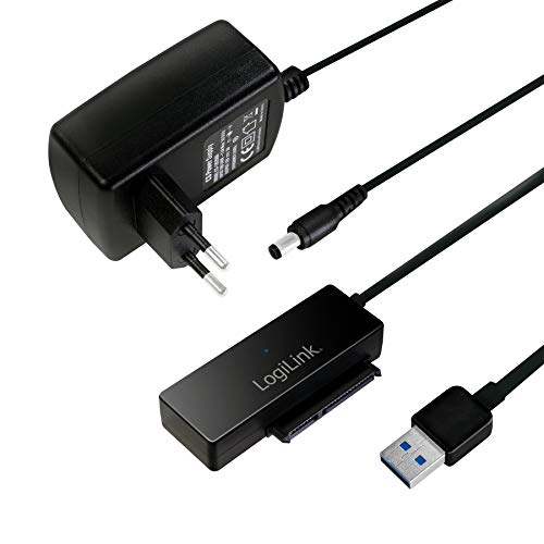 LogiLink AU0050 USB 3.0 auf SATA 3G/6G Adapter mit an/aus Schalter Schwarz von Logilink