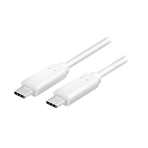 LogiLink CU0130 Anschlusskabel, USB 3.2 Typ-C (Gen2) zum Laden (HighSpeed Charging) & Synchronisieren, Weiß 0,5m von Logilink