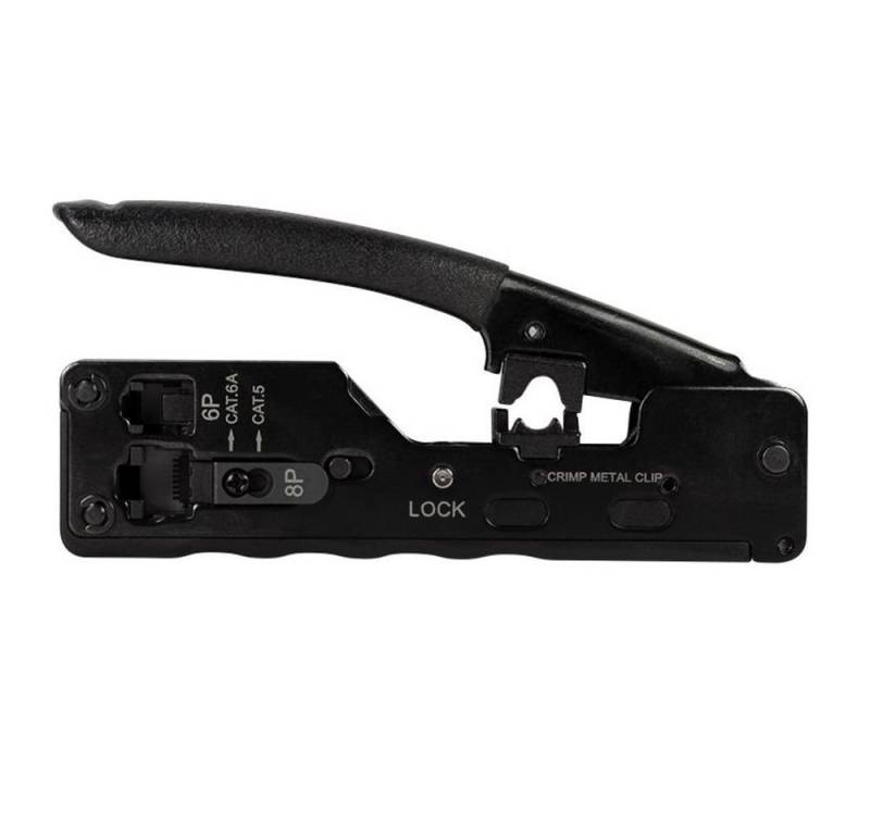 LogiLink Crimpzange WZ0025, Professional Crimpzange für CAT.5e/CAT.6/CAT.6A/CAT.7 & RJ11/12 schwarz von LogiLink