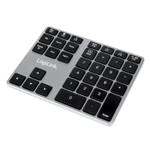 LogiLink ID0187 - BT v3.0 Nummernblock/Nummernpad/Ziffernblock mit 35 Tasten & Funktionstasten für Windows/MacOS, Aluminium LogiLink ID0187 - BT v3.0 Nummernblock/Nummernpad/Ziffernblock mit 35 Tasten & Funktionstasten für Windows/MacOS, Aluminium von Logilink