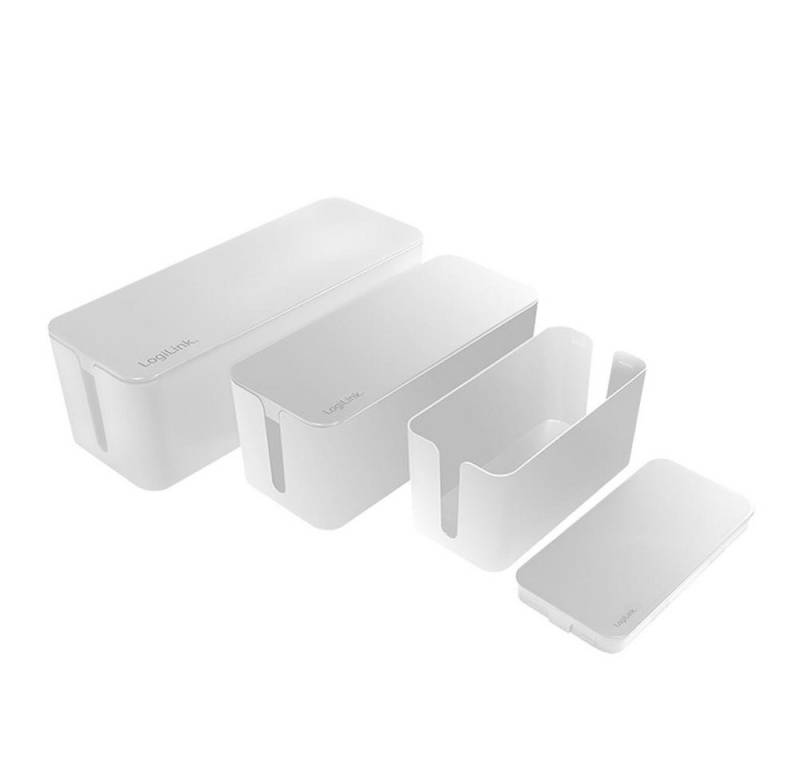 LogiLink Kabelbox KAB0078, Set, 3 Größen, zum Verstecken von Kabelgewirr, Weiß von LogiLink