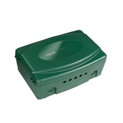 LogiLink - wetterfeste Elektronik Box für den Aussenbereich (Outdoor) in grün mit Staub und Spritzwasserschutz (IP54), 32x21x11.5cm von Logilink