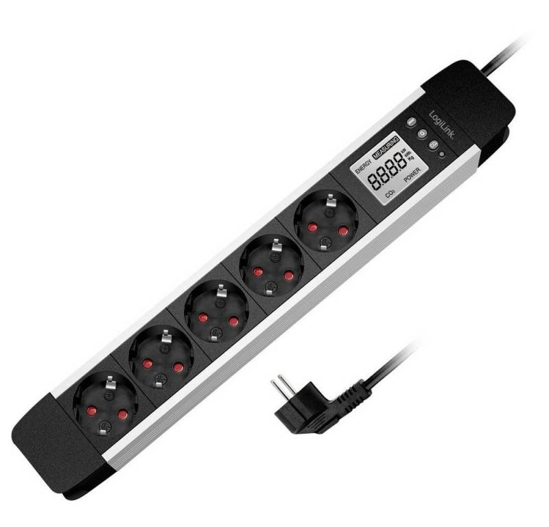 LogiLink LPS286 Steckdosenleiste, erhöhter Berührungsschutz, Stromverbrauchsmessung von LogiLink