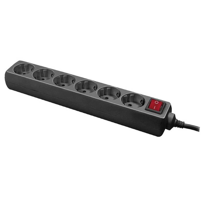 LogiLink LogiLink LPS202B Steckdosenleiste mit Schalter Schwarz Schutzkontakt Steckdosenleiste (Kabellänge 1.50 m) von LogiLink