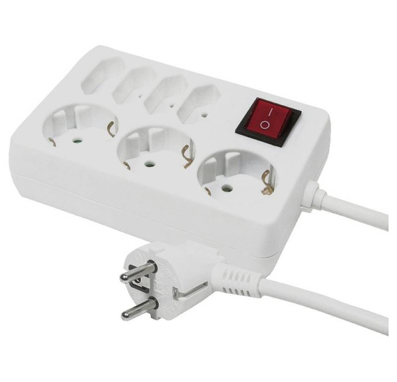 LogiLink LogiLink LPS210 Steckdosenleiste mit Schalter Weiß Schutzkontakt 1 St Steckdosenleiste (Kabellänge 5.00 m) von LogiLink
