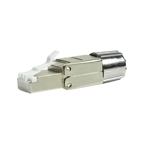 LogiLink MP0080-CAT MP0080 feldkonfektionierbarer RJ45 Stecker CAT 8.1-EconLine, Grau, Edelstahl, von Logilink