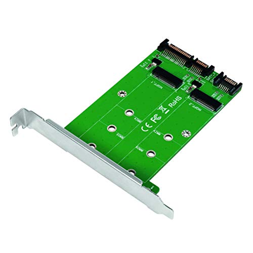LogiLink PC0086 - Dual M.2 (B Key oder B+M Key) SATA SSD zu Dual SATA (SATA III 6Gbps) Adapter von Logilink