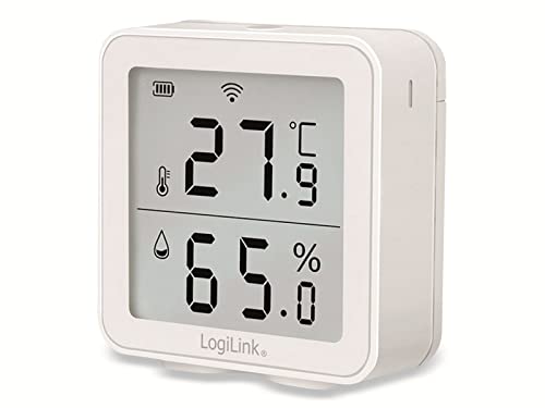 LogiLink SC0116 - Thermo-Hygro-Messgerät, Wi-Fi-Fernüberwachung (per Smart Life App) für eine gesunde Luftqualität, Amazon Alexa & Google Sprachsteuerung, Weiß von Logilink
