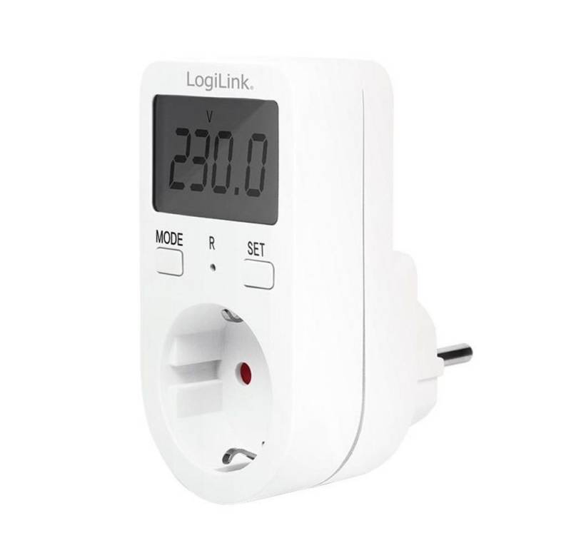 LogiLink Steckdose Energiekosten Messgerät EM0002A, Energiekostenzähler Strommessgerät 230V 16A Stromkostenmessgerät von LogiLink