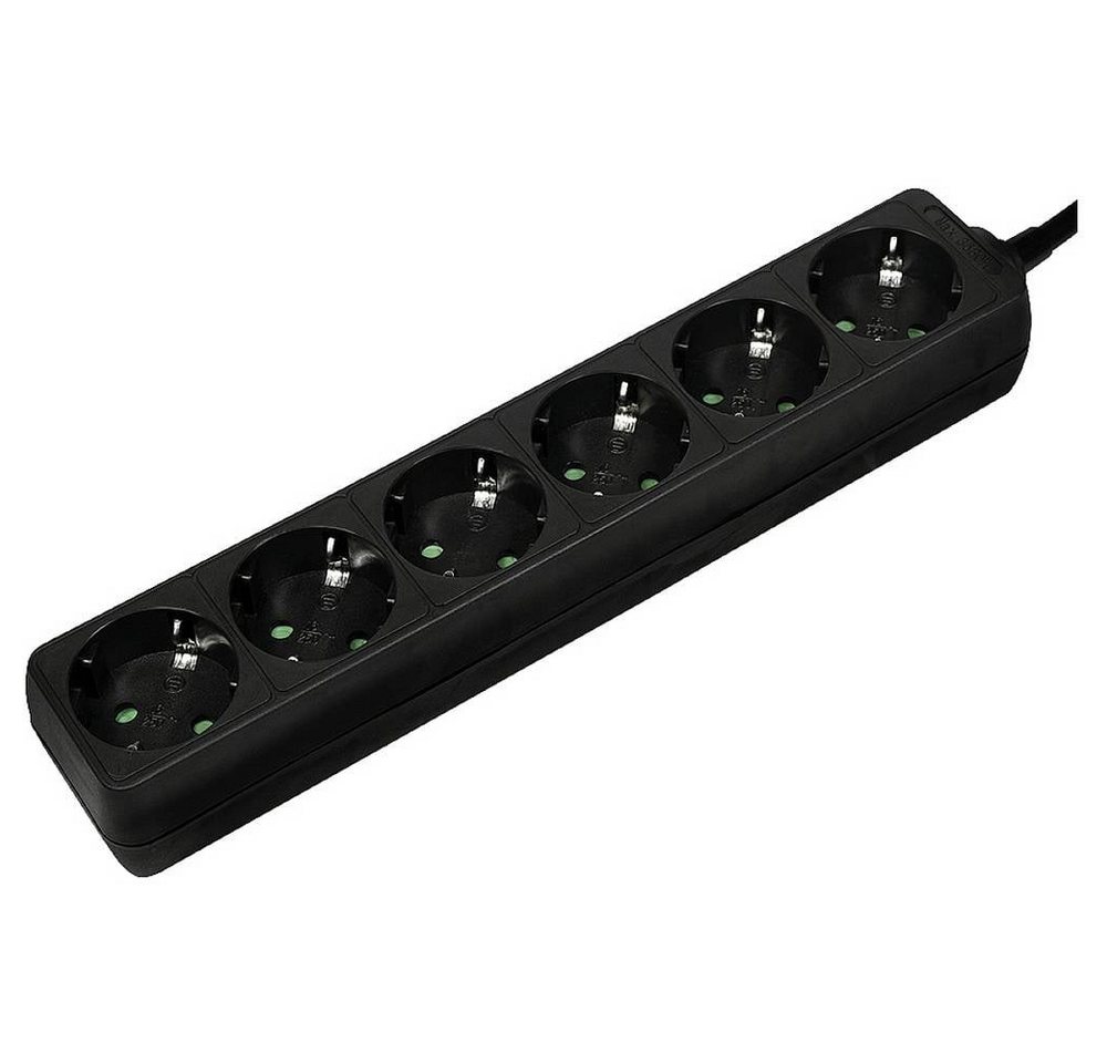 LogiLink Steckdosenleiste 6-fach (6x Schutzkontakt), Kabellänge LPS238B Steckdosenleiste, erhöhter Berührungsschutz von LogiLink