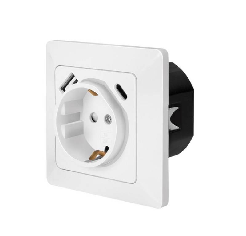 LogiLink Unterputz-Steckdose PA0253, 1x CEE 7/3, 1x USB-A, 1x USB-C PD von LogiLink