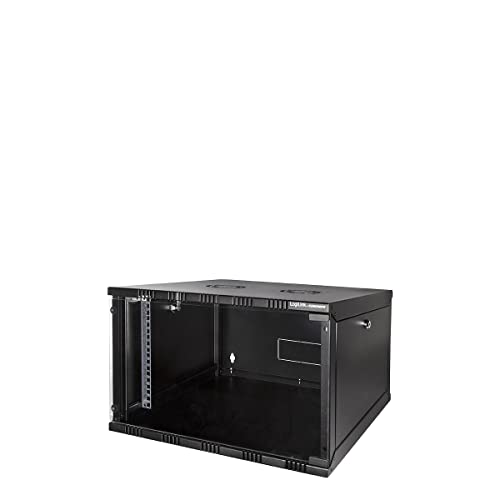 LogiLink W06A54B ECO Wandschrank 6HE (560mm Tiefe), Flat Pack (unmontiert), 48,26 cm (19 Zoll) schwarz von Logilink