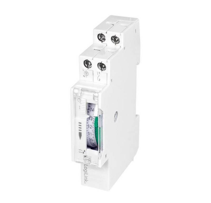 LogiLink Zeitschaltuhr ET0009, mechanisch zur Hutschienenmontage 24h 48x An/Aus IP20 weiß von LogiLink