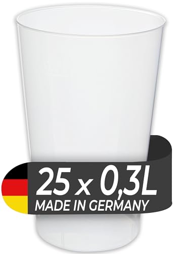 LogiPack GeRo 25 Mehrwegbecher 300ml Made in Germany | Wiederverwendbar | transparent aus PP (Trinkbecher 0,3l) von LogiPack GeRo