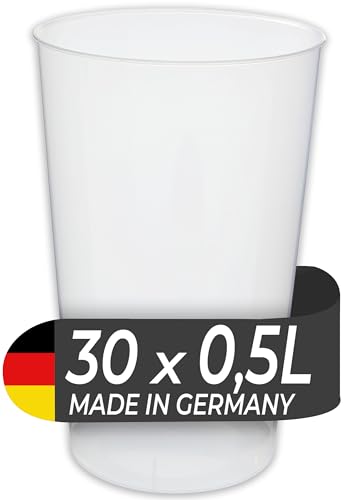 LogiPack GeRo 30 Mehrwegbecher 500ml Made in Germany | Wiederverwendbar | transparent aus PP (Trinkbecher 0,5l) von LogiPack GeRo
