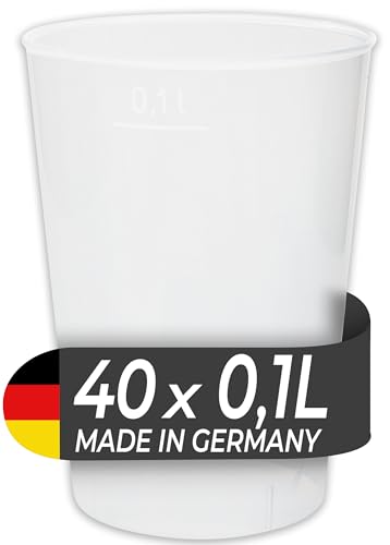 LogiPack GeRo 40 Mehrwegbecher 100ml Made in Germany | Wiederverwendbar | transparent aus PP (Trinkbecher 0,1l) von LogiPack GeRo