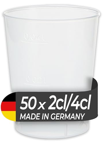 LogiPack GeRo 50 Mehrwegbecher 2cl / 4cl Schnapsbecher Made in Germany | Wiederverwendbar | transparent aus PP (Schnapsbecher 2cl / 4cl) von LogiPack GeRo