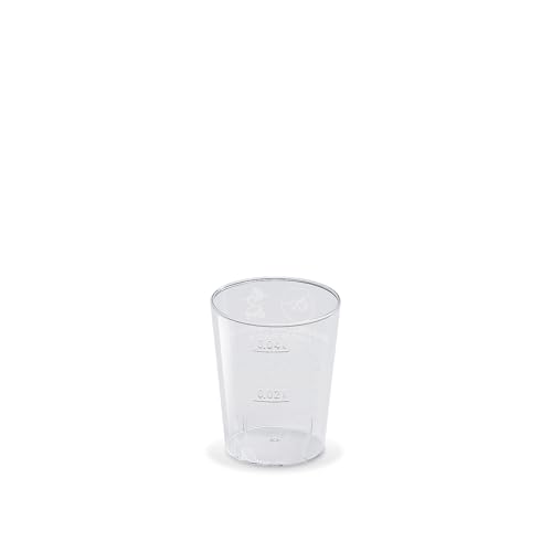 LogiPack GeRo Schnapsbecher Made in Germany | Eichstrich 2cl / 4cl | Shotbecher Plastikbecher Einwegbecher aus Kunststoff PS (Polystyrol), Transparent klar (2000) von LogiPack GeRo