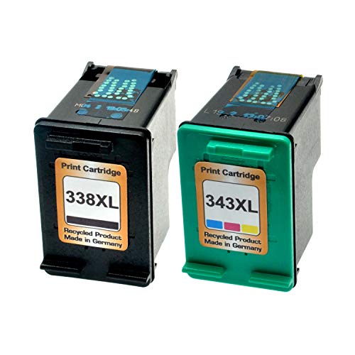 Logic-Seek 2 Tintenpatronen kompatibel mit HP 338+343 C8765EE C9363EE - Schwarz 20 ml + Color 21ml von Logic-Seek