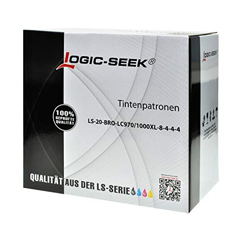 Logic-Seek 20 Tintenpatronen (Druckerpatronen) für Brother LC-1000 Serie - 20 Patronen, 8xbk, je Color 4X, kompatibel von Logic-Seek