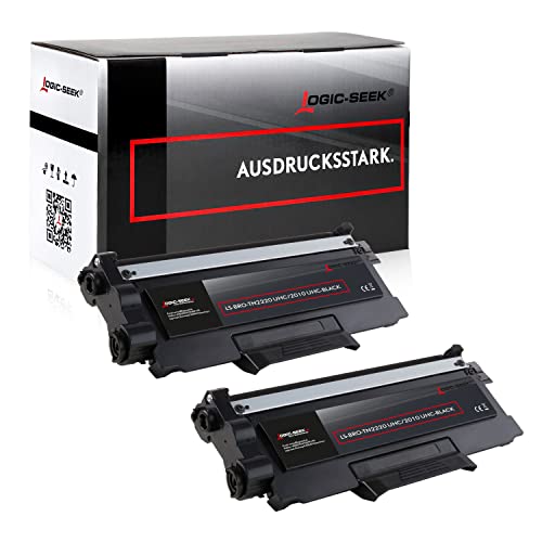 Logic-Seek 2 Toner kompatibel für TN-2220 TN-2010 Brother MFC-7360N HL-2240DR L HL-2250DNR HL-2270DW HL-2130 DCP-7055 DCP-7057 HL-2132 HL-2130 R HL-2132 R - XXL Füllmenge, Schwarz je 5.200 Seiten von Logic-Seek