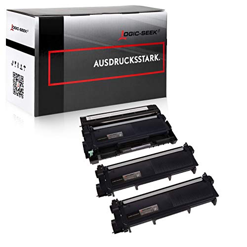 Logic-Seek 3 Toner mit Trommel kompatibel für Brother TN2320 DR2300 HL-L2340DW HL-L2360DN DCP-L 2500 2520 2540 DN 2560 2700DW HL-L 2300 2320 2321 DN 2365 2380DW-Toner je 2.600 Trommel 12.000 Seiten von Logic-Seek