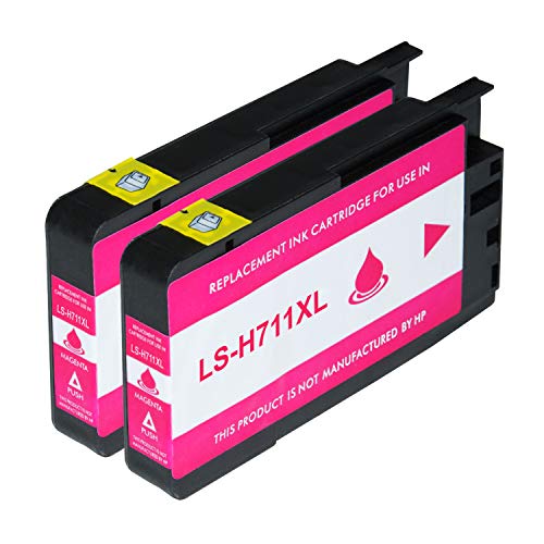 Logic-Seek 2 Tintenpatronen kompatibel mit CZ131A HP 711 XL Designjet T120 Designjet T520 - Magenta je 29 ml von Logic-Seek