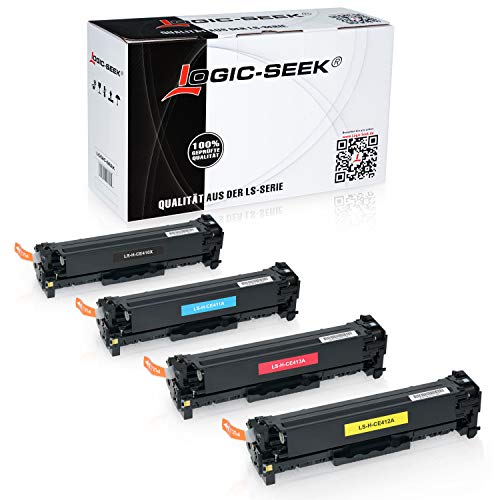 Logic-Seek 4 Toner kompatibel mit HP CE410X CE411A CE412A CE413A Laserjet Pro 300 Color M351 A MFP M375 NW Pro 400 Color M451 475 DN DW NW 305A 305X von Logic-Seek