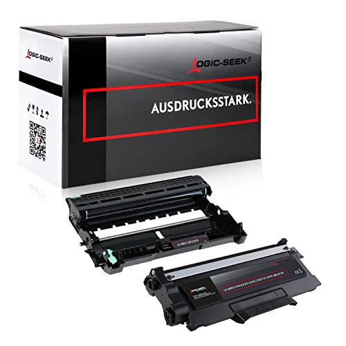 Logic-Seek Toner mit Trommel kompatibel für TN-2220 TN-2010 DR-2200 Brother MFC-7360N HL-2240DR L 2250DNR 2270DW 2130 2132 DCP-7055 7057 W -XXL Füllmenge, Schwarz 5.200 Seiten, Trommel 12.000 Seiten von Logic-Seek