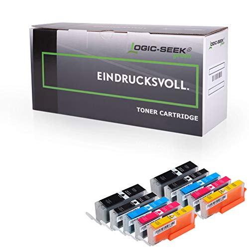 Logic-Seek 10x Green XL Tintenpatrone kompatibel für PGI580 CLI580 Multipack für Canon Pixma TR8550 TS8250 TS9150 TS9550 von Logic-Seek