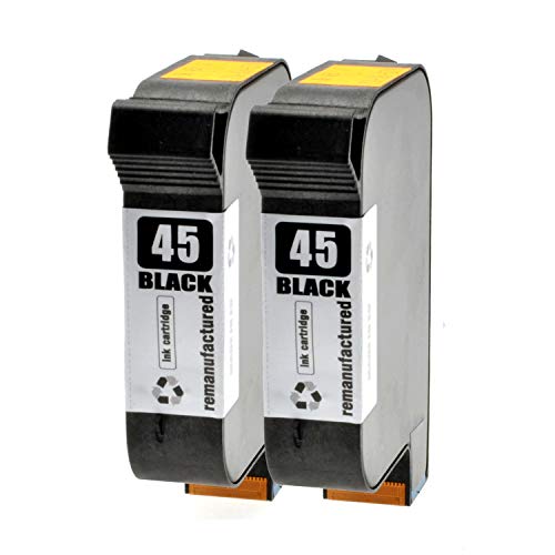Logic-Seek 2 Tintenpatronen kompatibel mit HP 45 51645AE - 2X Schwarz von Logic-Seek