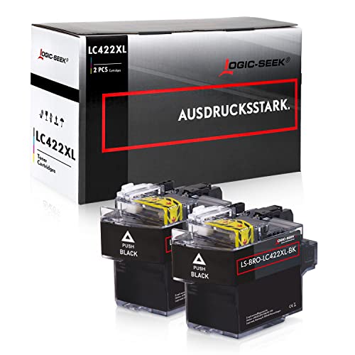 Logic-Seek 2 kompatible LC-422 XL Tintenpatronen Schwarz passend für Brother MFC-J5340DW, MFC-J5345DW, MFC-J5740DW, MFC-J6540DW, MFC-J6940DW,Doppelpack Black von Logic-Seek