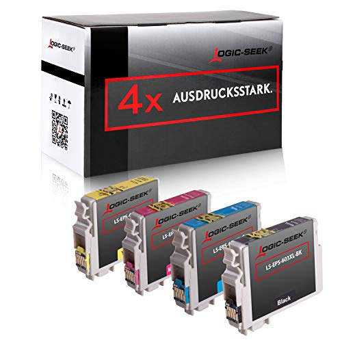Logic-Seek 4 Tintenpatronen kompatibel für Epson 603XL passend für Epson Workforce WF2850DWF WF2835DWF WF2830DWF WF2810DWF Expression Home XP4105 XP4100 XP3105 XP3100 XP2105 XP2100 Logic-Seek 4 Tintenpatronen kompatibel für Epson 603XL passend für Epson Workforce WF2850DWF WF2835DWF WF2830DWF WF2810DWF Expression Home XP4105 XP4100 XP3105 XP3100 XP2105 XP2100 von Logic-Seek