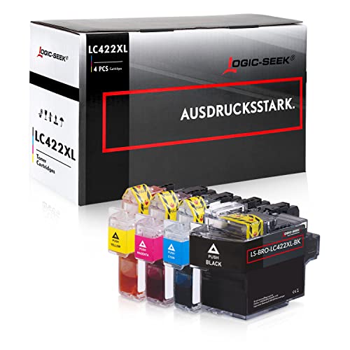 Logic-Seek 4 kompatible LC-422 XL Tintenpatronen passend für Brother MFC-J5340DW, MFC-J5345DW, MFC-J5740DW, MFC-J6540DW, MFC-J6940DW, Black Cyan Magenta Yellow-Set von Logic-Seek
