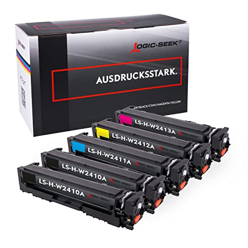 Logic-Seek 5 Toner [MIT CHIP] kompatibel für HP W2410A - W2413A 216A für Color Laserjet Pro M155nw M180 Series M182n M182nw MFP M183fw von Logic-Seek