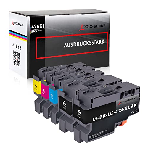 Logic-Seek 5 kompatible LC-426 XL Tintenpatronen passend für Brother MFC-J4340DW, MFC-J4540DW, MFC-J4540DWXL, 2 X Black 1X Cyan-Magenta-Yellow 5er Set von Logic-Seek