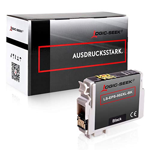 Logic-Seek Druckerpatrone kompatibel für Epson 502XL | C13T02W14010 | Schwarz 13,2ml | Expression Home XP-5100 XP-5105 Workforce WF-2860DWF WF-2865 von Logic-Seek