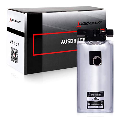 Logic-Seek Druckerpatrone kompatibel für Epson T9651 – C13T965140 - Schwarz MIT CHIP für 10000 Seiten - Workforce Pro WF-M5299DW WF-M5799DWF von Logic-Seek