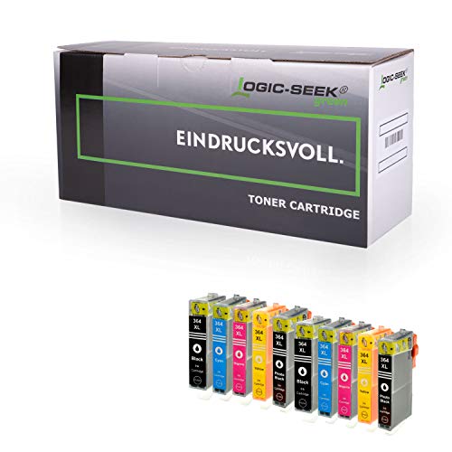 Logic-Seek Green Multipack 10x Tintenpatronen kompatibel mit HP 364 364XL MIT CHIP von Logic-Seek