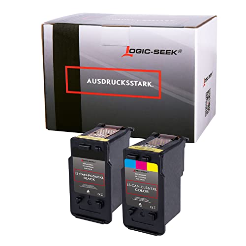 Logic-Seek PG-560 XL CL-561 XL Tintenpatronen Multipack kompatibel für Canon Pixma TS5350 TS5351 TS5352 TS5353 TS7450 TS7451 (BK+Col. 2er-Pack) von Logic-Seek